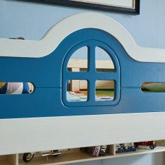 千匠一品儿童家具白蜡木橡木实木框架+环保油漆1.2米双层床F9001-X