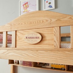 千匠一品儿童家具白蜡木橡木实木框架+环保油漆1.2双层床F9003-X