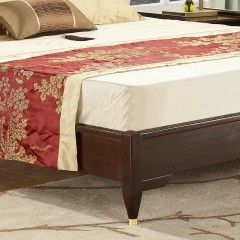 △（精品）千匠一品轻奢中式进口红檀木+优质棉麻布1.8米床TW210-X