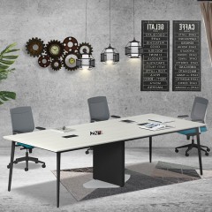 千匠一品首推办公家具优质刨花板板材+环保三聚氰胺胶模纸双饰会议桌OS-TWA2412B-X