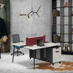 千匠一品办公家具优质刨花板板材+环保三聚氰胺胶模纸双饰办公桌OS-TWC1214B-X