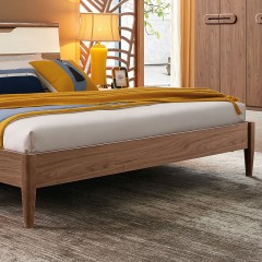 千匠一品 中式精选优质白蜡木+E1板材1.8米床B-007-180-X