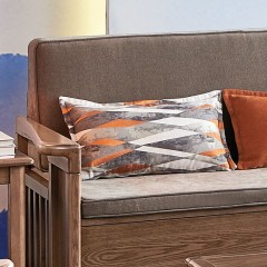 △千匠一品中式白蜡木实木框架+优质棉麻布艺沙发组合B-132-X