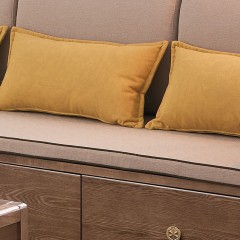 △千匠一品中式白蜡木实木框架+优质棉麻布转角沙发B-138-X