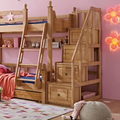 千匠一品儿童房家具北美进口优质橡木全实木+环保油漆儿童床上下床6102-X