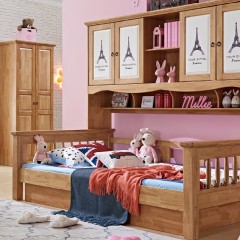 千匠一品儿童房家具北美进口优质橡木全实木+环保油漆儿童床上下床6101A-X