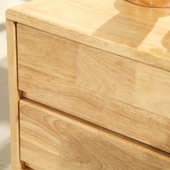 △千匠一品北欧风格进口橡胶木全实木+环保水性漆直脚床头柜（G）B44A-X