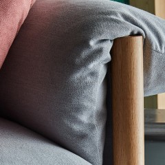 千匠一品北欧风格白橡木实木框架+进口棉麻布沙发组合F319-X