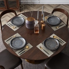 千匠一品首推北欧风格进口白蜡木环保水性漆圆餐桌1.1/1.3米巴里餐桌-X