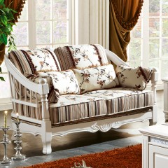 △千匠一品法式风格进口橡木全实木+优质棉麻布艺沙发组合A88900#-X