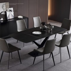 千匠一品 现代极简进口岩板餐桌长方形简约现代小户型设计师创意餐桌OY-8001-X