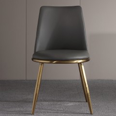 千匠一品 现代风格优质仿真皮高密度回弹海绵餐椅轻奢餐椅OY-610-X