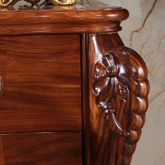 【精品】千匠一品 轻奢欧式进口乌金木实木环保水性漆床头柜大象床头柜-X