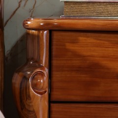【精品】千匠一品 轻奢欧式进口乌金木实木环保水性漆床头柜T06-X