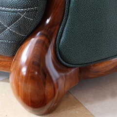 【精品】千匠一品 轻奢欧式进口乌金木实木中厚头层磨砂皮1+2+3沙发组合815-X