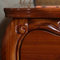 【精品】千匠一品 轻奢欧式进口乌金木实木环保水性漆床头柜1801-X