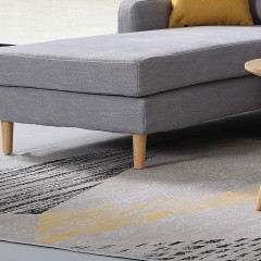 千匠一品 北欧极简风格进口白蜡木实木麻纺布沙发1+3+贵沙发组合9018-X