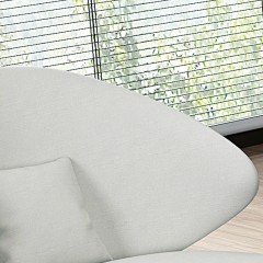 千匠一品 意式极简风格松木实木框架优质棉麻布休闲椅SYDY30-X
