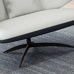 千匠一品 意式极简风格松木实木框架优质棉麻布休闲椅SYDY30-X