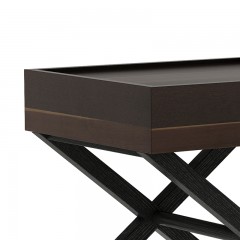 千匠一品 意式极简风格优质板木框架高级烟熏色床头柜SY105-X