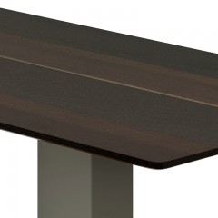 千匠一品 现代极简风格实木多层板桌面烟熏红橡木皮餐桌1.6/1.8/2.0/2.2M餐桌SY613-X