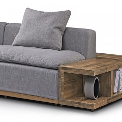 千匠一品意式极简风格优质胡桃木全实木真皮沙发SFBL-X