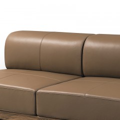 千匠一品意式极简风格优质胡桃木全实木真皮沙发双人位沙发SFDM-X