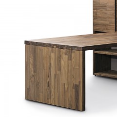 千匠一品意式极简风格优质胡桃木全实木环保油漆书柜组合书柜T67001-A-X