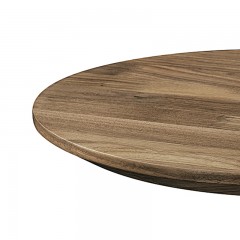 千匠一品意式极简风格优质胡桃木全实木碳素钢底座0.4/0.45米圆几YJ001-X