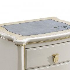 千匠一品现代简欧风格进口榉木实木钢琴烤漆面板床头柜G818-X