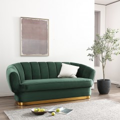 【精品】千匠一品美式轻奢风格环保多层实木板高档绒布高密度海绵沙发2+3沙发组合18301-X
