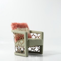 △【精品】千匠一品美式轻奢风格优质实木优质棉麻布高回弹海绵休闲椅XXY4-X