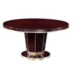 千匠一品新中式风格优质榉木多层实木板1.38/1.5M餐桌圆餐桌MC10-D21-02M-X
