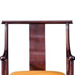△千匠一品新中式风格优质榉木多层实木板优质超纤皮/真皮休闲椅扶手椅MC10-D221-02-X