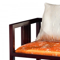 △千匠一品新中式风格优质榉木多层实木板透气提花布书椅MC10-R62-01-X