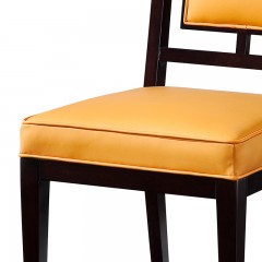 千匠一品新中式风格优质榉木多层实木板超纤皮/真皮餐椅MC10-D223-01-X
