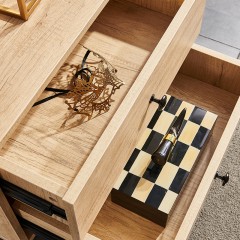 千匠一品北欧风格精选优质实木多层板黑色铁脚电视柜1.6 1.8 2.0米电视柜YNL-DSG-202-2-X