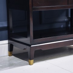 千匠一品新中式风格优质榉木多层实木板钛金拉丝不锈钢装饰柜MC11-L46-01-X