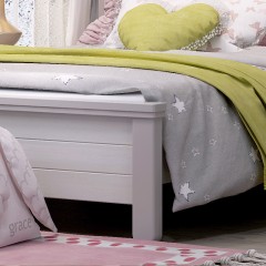 千匠一品美式儿童风格优质橡胶木松木排骨架环保油漆床1.2米床6653-1-X