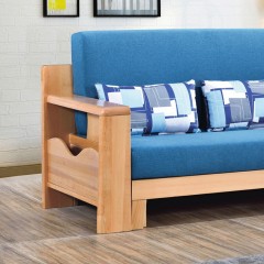 △千匠一品 中式风格优质榉木实木多层板优质棉麻高密度海绵沙发拖床沙发KF813-X