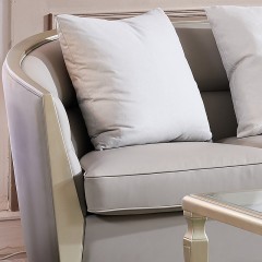 【精品】千匠一品轻奢美式风格进口松木框架实木多层板优质超纤皮沙发1+2+3沙发组合A105-X