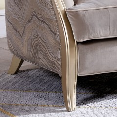 △【精品】千匠一品轻奢美式风格进口松木框架实木多层板优质布艺单人椅B173-X