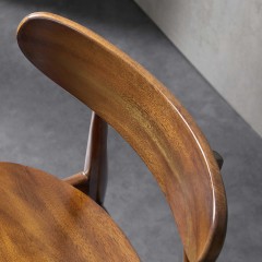 千匠一品北欧风格进口奥克榄实木餐椅面锌合金镀铜脚套餐椅MG-01A-X