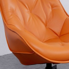 【精品】千匠一品轻奢意式极简风格五金碳素钢架接触面西皮/真皮休闲椅YS3-K001-X