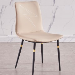 千匠一品 现代风格碳素钢黑砂框架优质仿刮皮餐椅OY-656-X