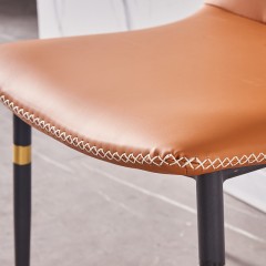 △千匠一品 意式风格碳素钢黑砂框架优质仿刮皮餐椅OY-661-X