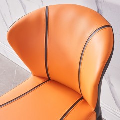 千匠一品 意式风格碳素钢黑砂框架优质仿刮皮餐椅OY-652-X