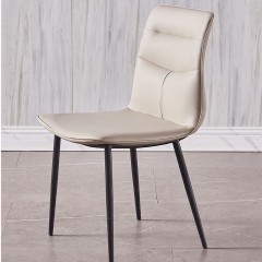 千匠一品 意式风格碳素钢黑砂框架优质仿刮皮餐椅OY-677-X