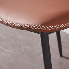 千匠一品 现代风格碳素钢黑砂框架优质防刮皮餐椅OY-679-X