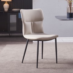 千匠一品 现代风格碳素钢黑砂框架优质防刮皮餐椅OY-679-X